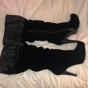 Black Knee High heel boots